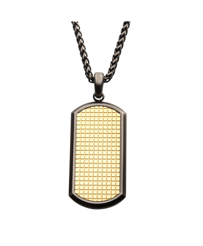 Black IP plated stainless steel RT Elements Dog Tag necklace